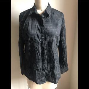 Polka dot collared button down